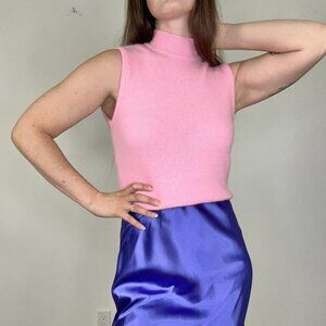 Vintage Smart Set Pink Wool Sleeveless Turtleneck